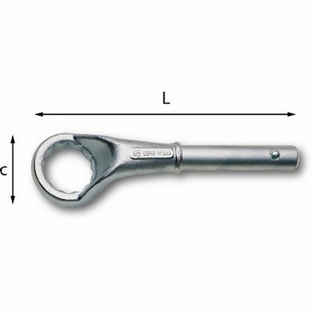 253 Односторонний накидной ключ  для тяжелых работ со смещенной головкой 27 мм, USAG (Италия)