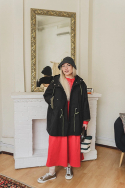 Сумка вязаная с комплектом кожаных ремней, зеленая полоска, маленькая