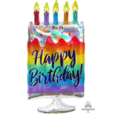 Фольгированный шар-фигура «Торт радужный», голография, 76 см