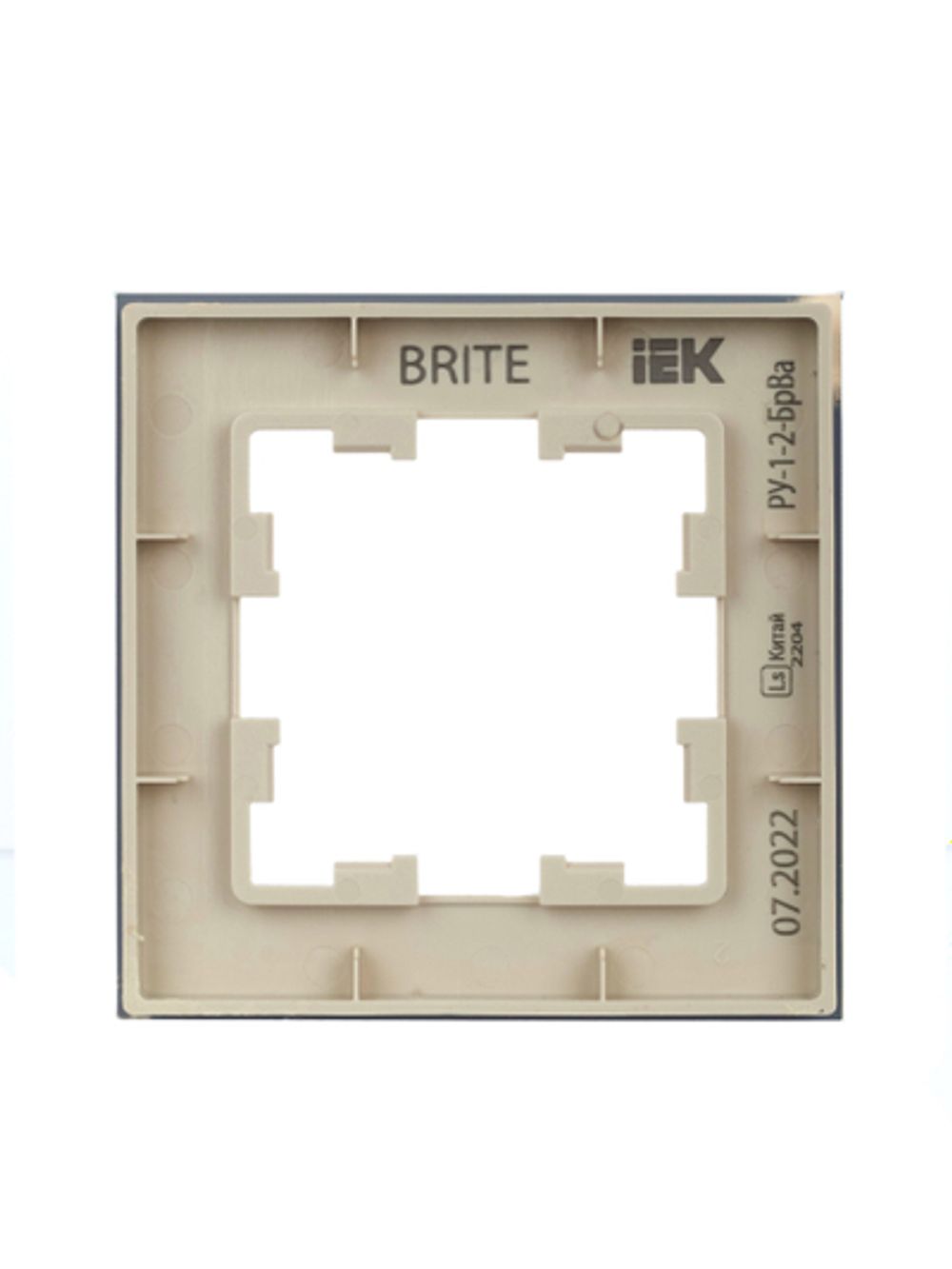 BRITE Рамка 1 -местная РУ-1-2-БрВа стекло ванильный IEK