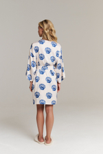 Шелковый халат-кимоно мини