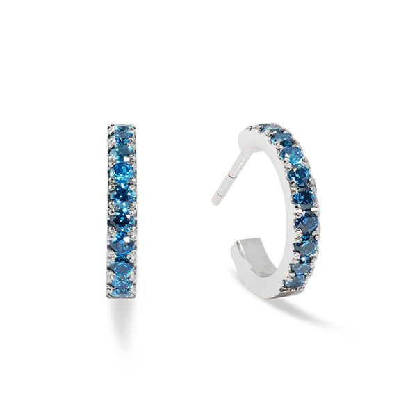 Серьги Coeur de Lion Hoop Blue-Silver 15мм 0146/23-0717