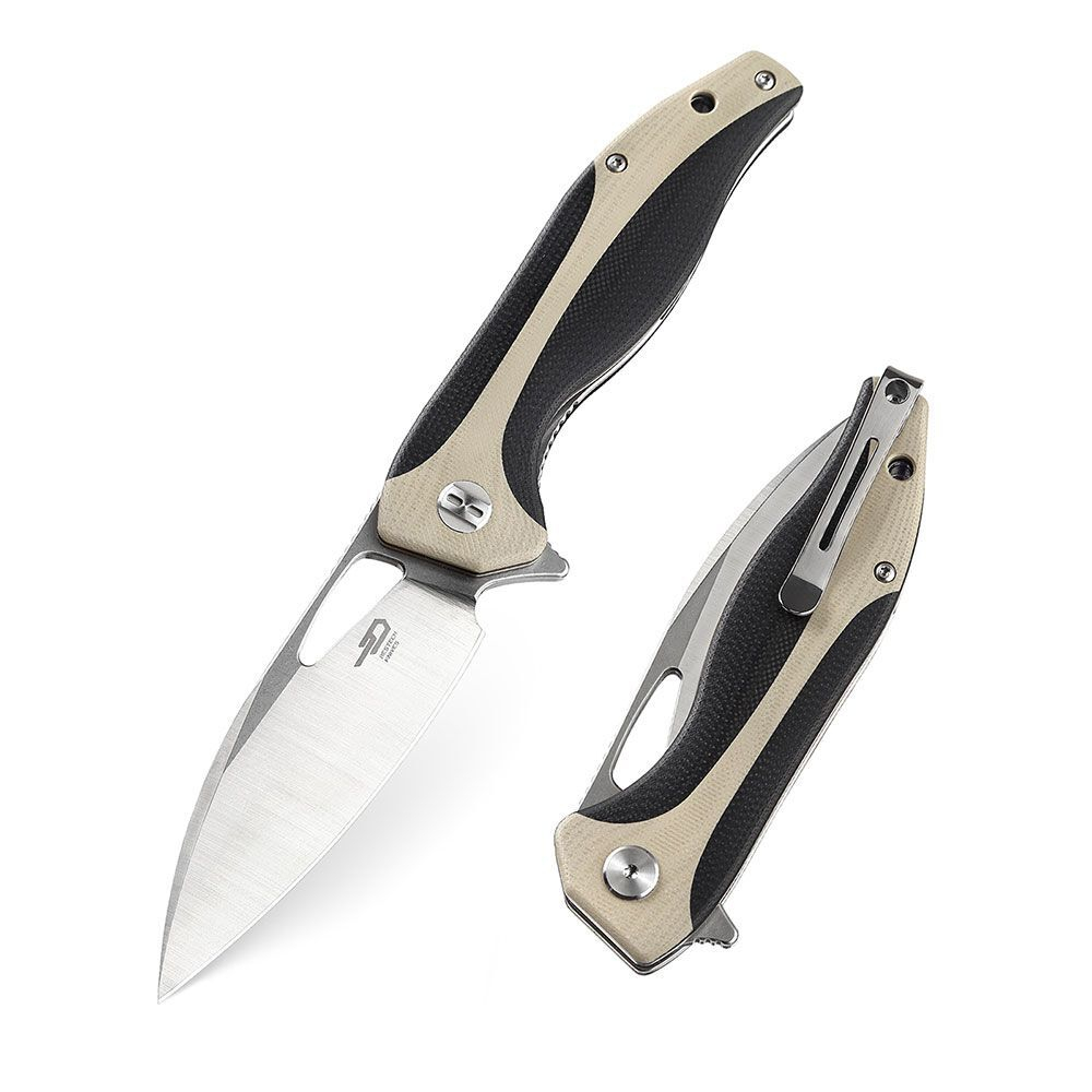 Нож складной Bestech Komodo сталь D2, рукоять G10 черно-бежевая