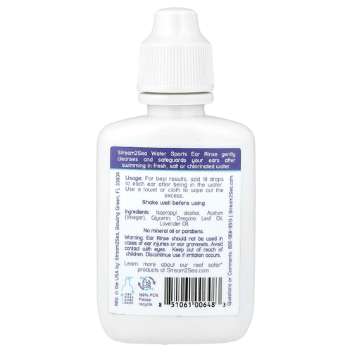Stream2Sea, Ополаскиватель для ушей для водных видов спорта, 30 мл (1 жидк. Унция)