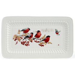 БЛЮДО LEFARD "ЛЕСНАЯ СКАЗКА" 30 СМ ПРЯМОУГ. СНЕГИРИ (КОР=16ШТ.)