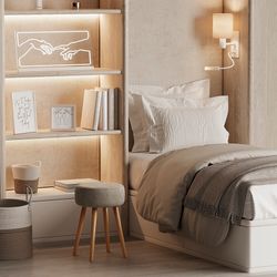 Табурет Carter, букле, бежевый