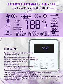 Steamtec TOLO AIO 120 - 12 кВт парогенератор для хамама и турецкой бани / Серия Premium