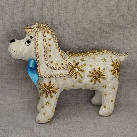 Бисерная ёлочная игрушка Щенок