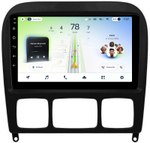 Магнитола для Mercedes-Benz S W220 1998-2005 (рамка черная) - Teyes CC4L монитор 9" IPS на Android 14, Snapdragon 662, CarPlay, 4G SIM-слот