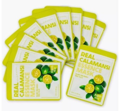 Набор Маска для лица тканевая FarmStay Real Calamansi Essence Mask 10 шт