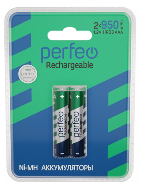 Аккумулятор AAA (HR03) 950 мАч PERFEO (Цена за блистер 2 штуки)
