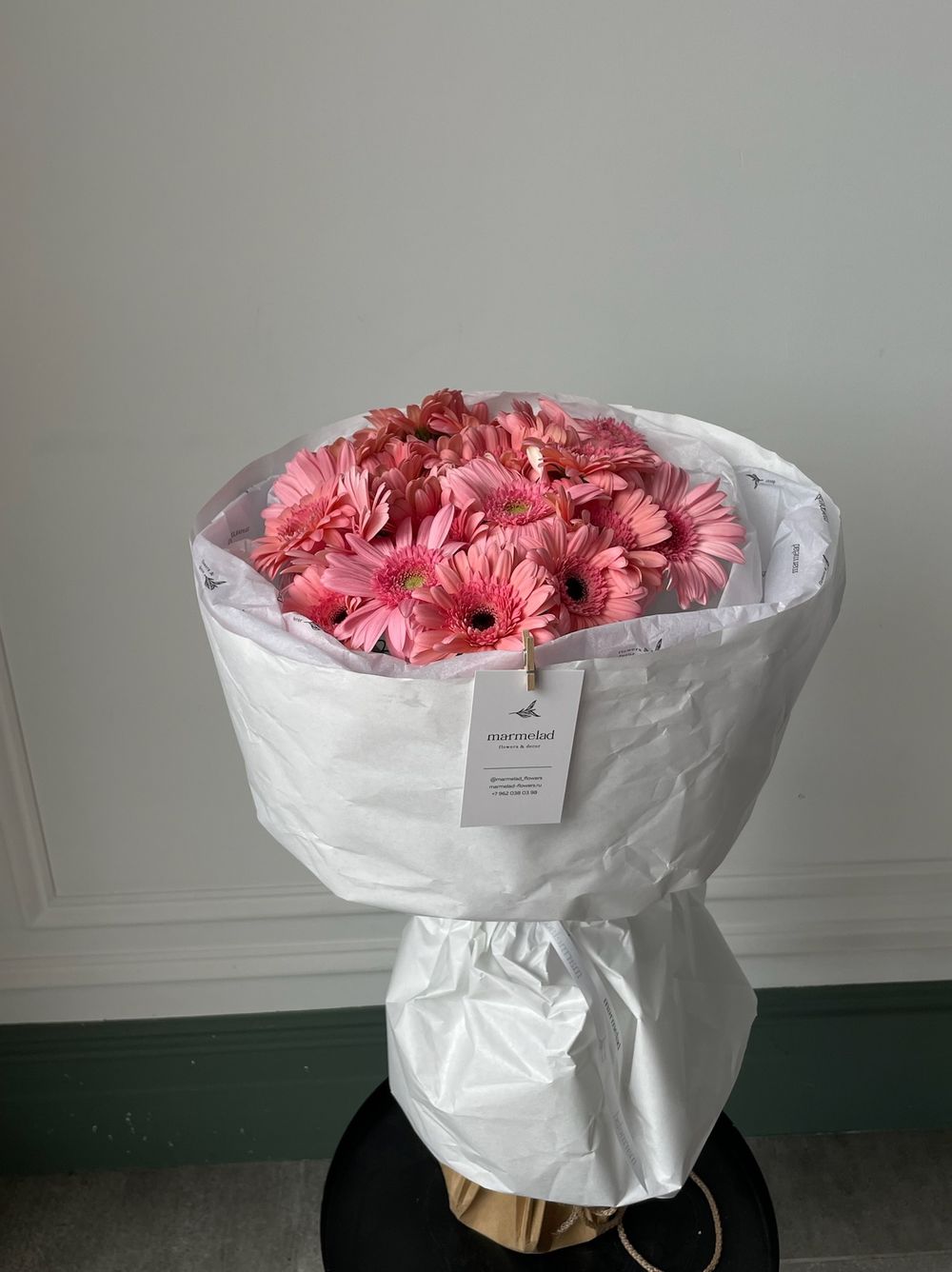 Букет из гербер в нежно-розовом оттенке 21 шт