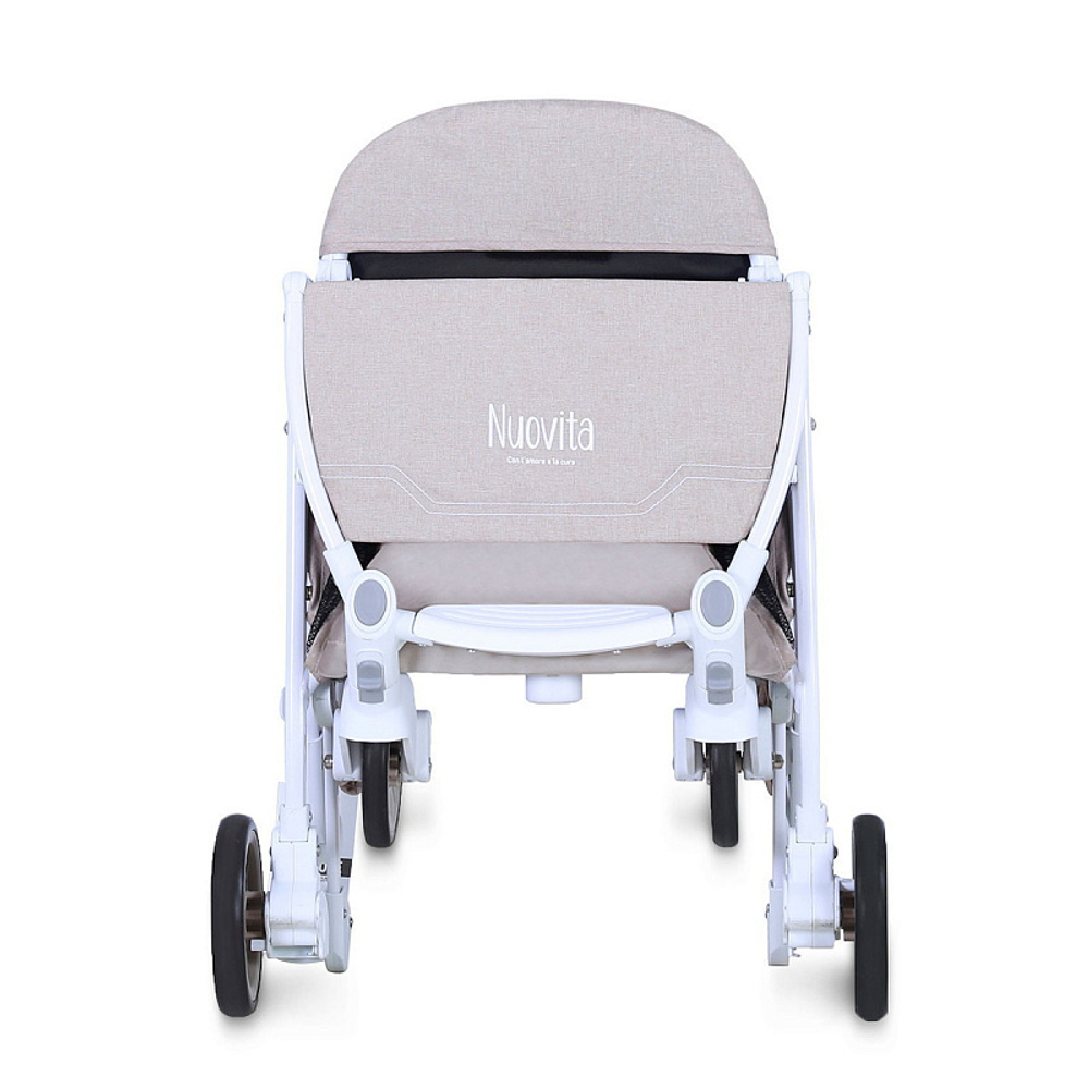 Детская прогулочная коляска Nuovita Giro Lux Beige, Bianco / Бежевый, Белый