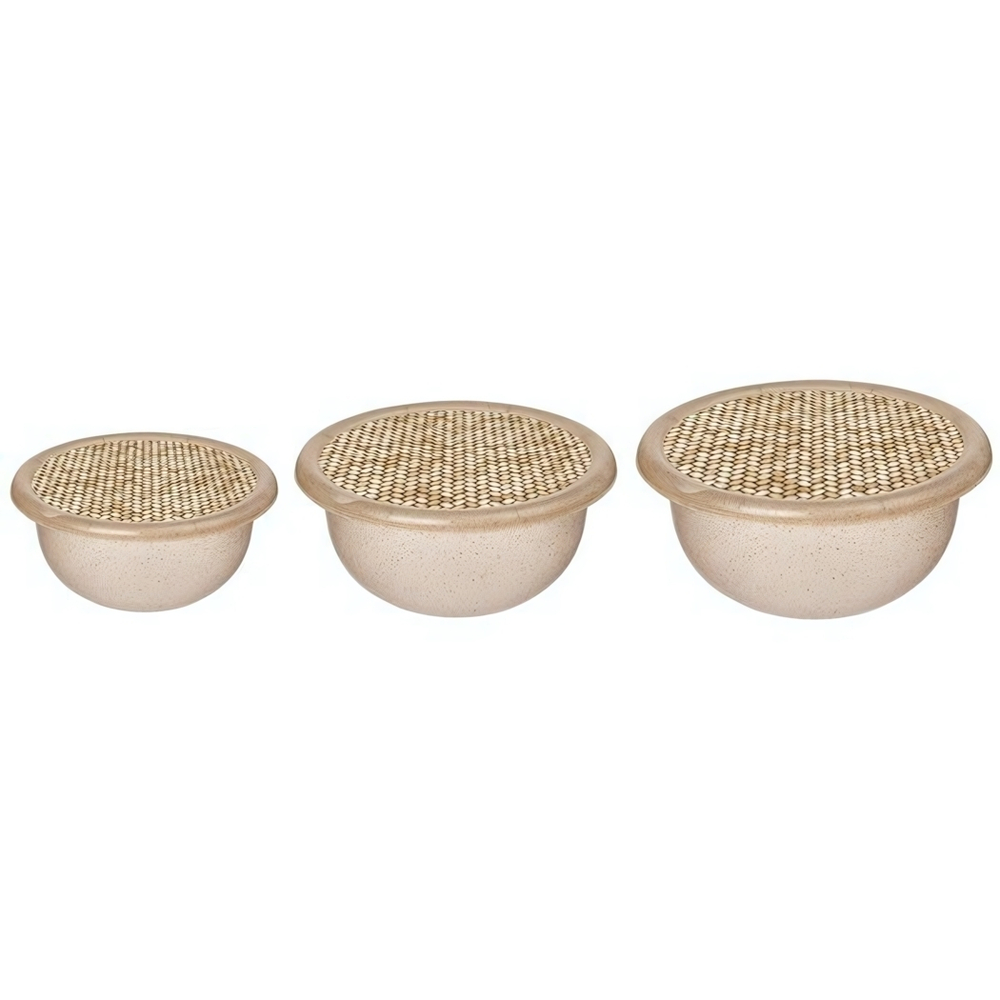 Комплект мисок "Palermo" 3 шт. (1,2л+2,1л+3,2л) с крышками с декором (бесцветный флэк)