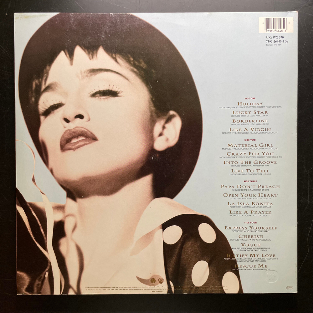 Madonna - The Immaculate Collection 2LP (Германия 1990г.)