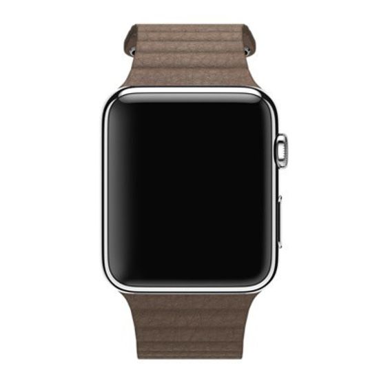 Кожаный магнитный ремешок для Apple Watch 42mm коричневый Мedium