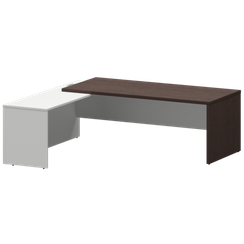 Стол руководителя левый KZP-22L Дуб венге/Белый 2200x2000x750 Кортез