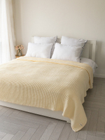 Покрывало DeNASTIA вафельное 175x200 100% хлопок молочный