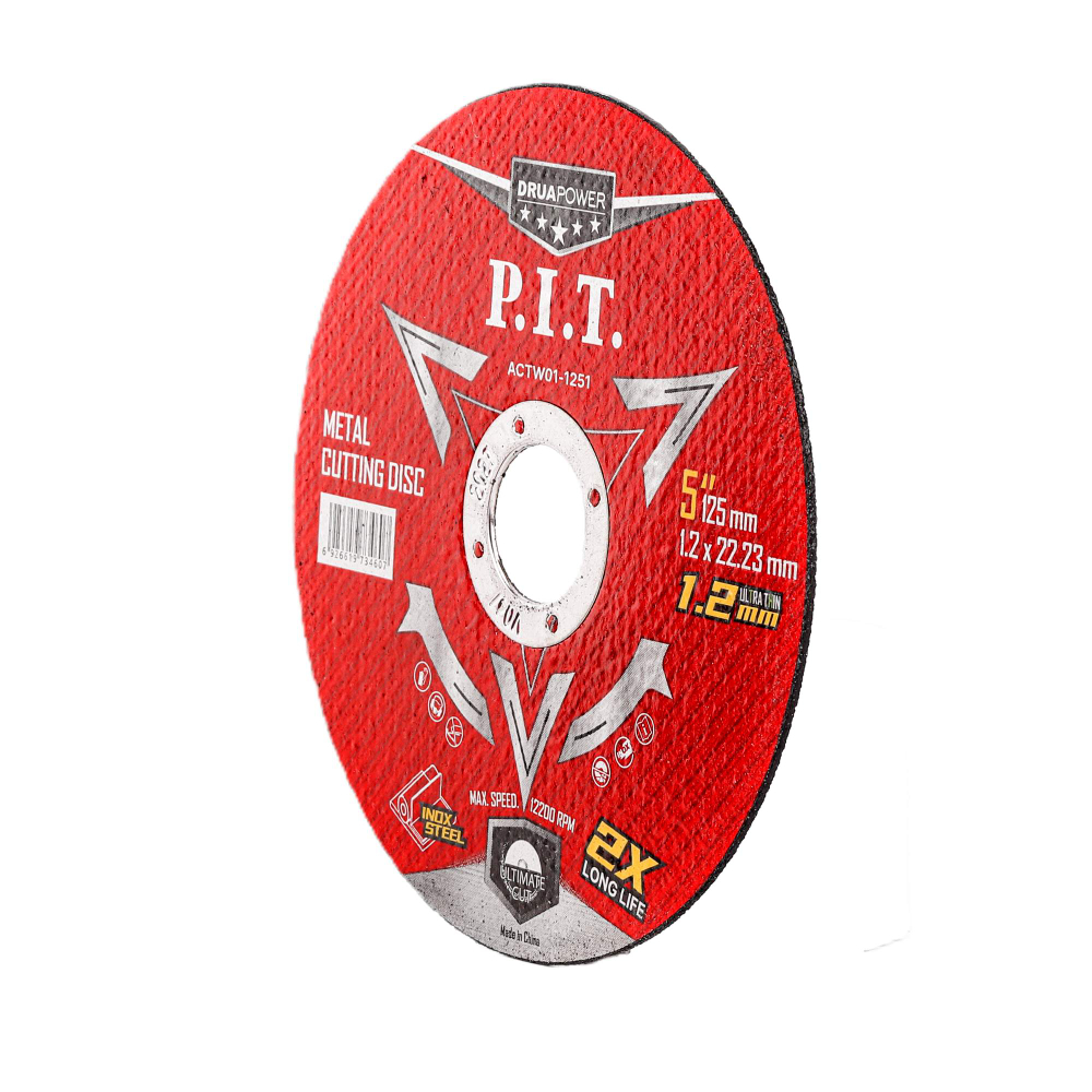 Диск отрезной по металлу P.I.T. 125x22,2x1,2 мм 10 шт в уп.(ACTW01-1251)