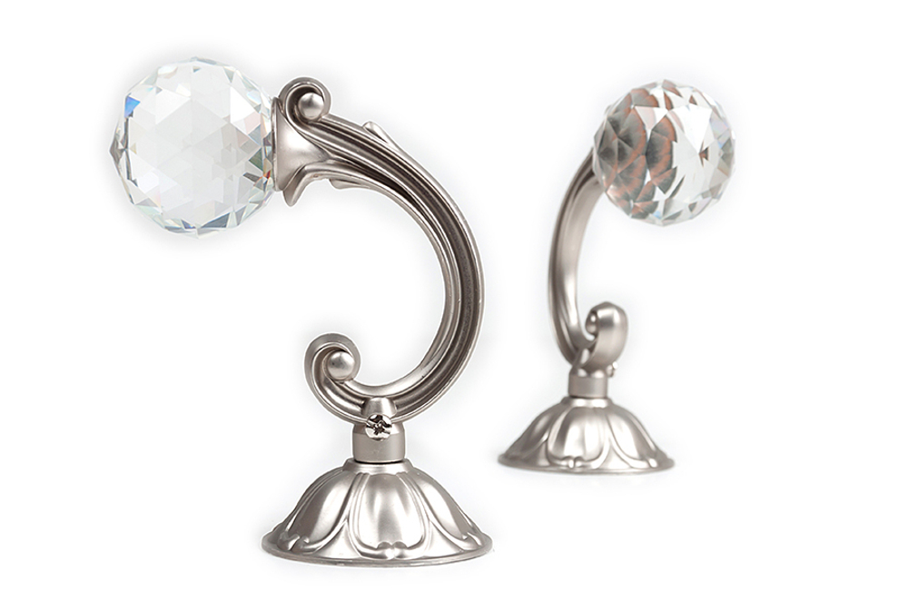 Р Штородержатель NМ03 ШАР 12см САТИН ПРОЗРАЧНЫЙ(2шт) 222