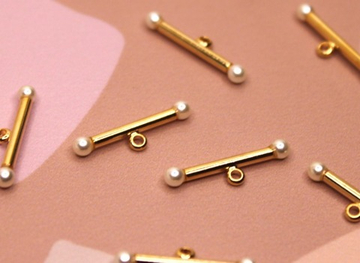 Подвеска горизонтальная 22 мм бусина позолота