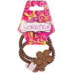 Резинки для волос силиконовые 2шт «Шоколад», цветочки, цвет молочный и коричневый, d-5.5см (Кокетка)