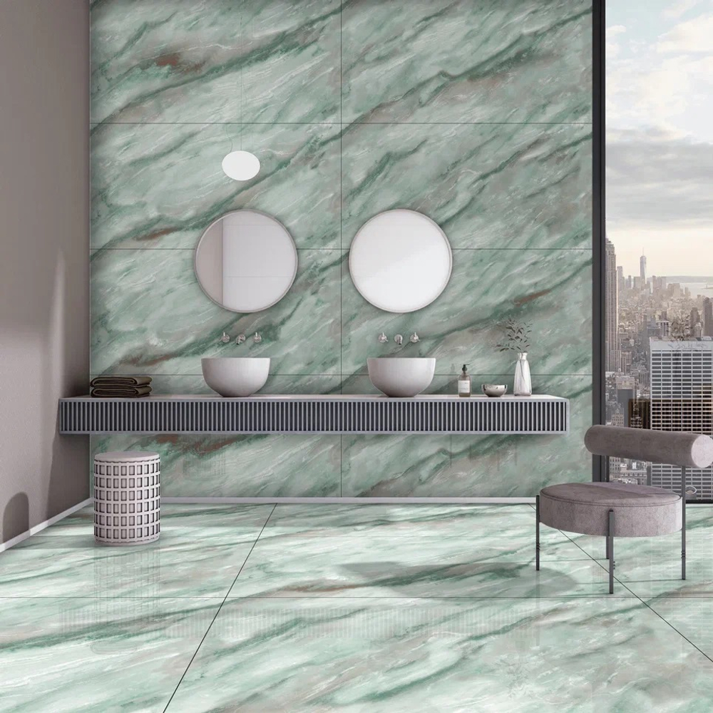 Глазурованный керамогранит End Cleto Green 60x120 см 1.44 м² полированный цвет зеленый