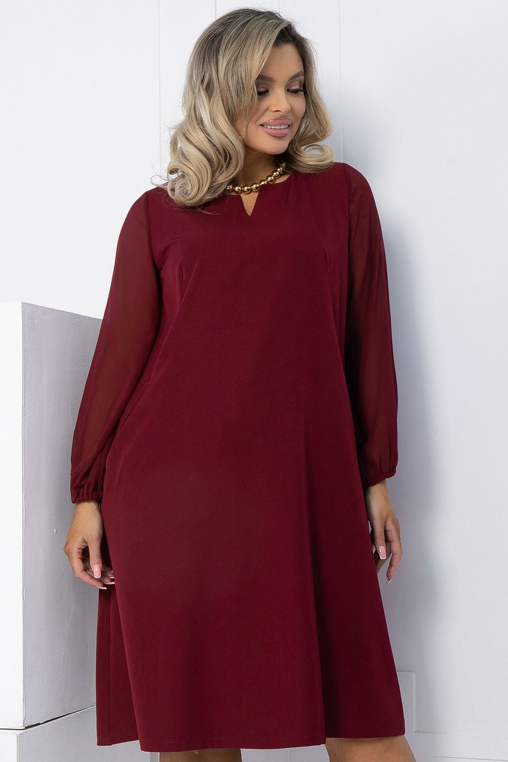 Платье Яркое пламя (бордовое) П12618-25 LT Collection