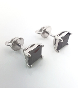 Серьги пусеты Эстерелла, серебро 925 пробы, родированные, с фианитом/Ф