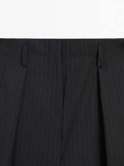 Massimo Dutti Брюки прямого кроя в тонкую полоску, темно-синий