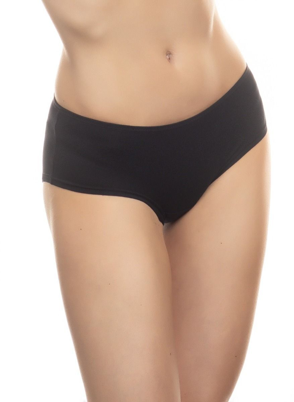 Хлопковые трусики-шорты со средней линией талии (Размер: S) (Цвет: белый)