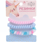 Резинки для волос силиконовые 3шт «The Star Collection», цвет карамель, d-5,5см (блистер Единорог)