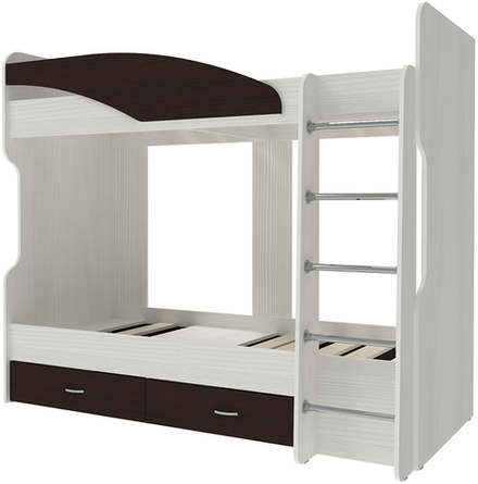 Двухъярусная кровать КарИВи Мийа Белое Дерево Венге