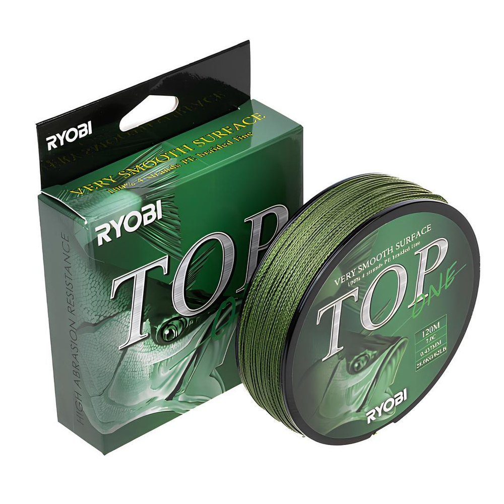 Шнур TOP PE4X-120M 7,0/d-0.437mm Dark green Ryobi