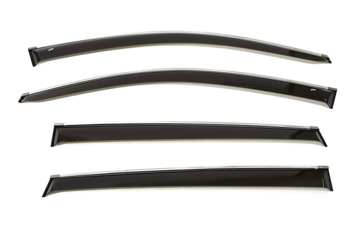 Дефлекторы боковых окон Cobra Tuning на Renault Koleos 2008 хромированный молдинг арт.R10308CR