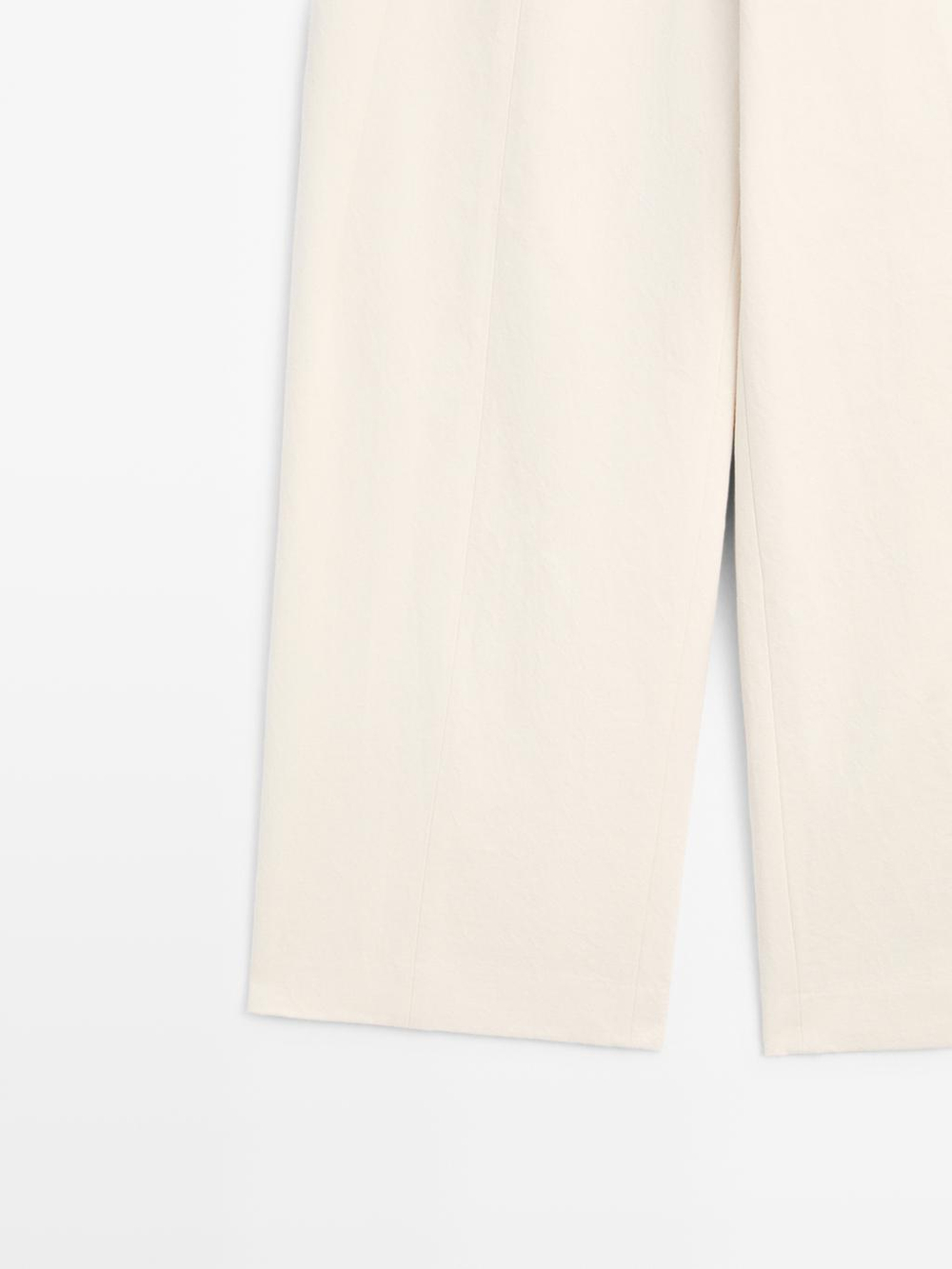 Massimo Dutti Брюки бочкообразного кроя из льна и хлопка, экрю