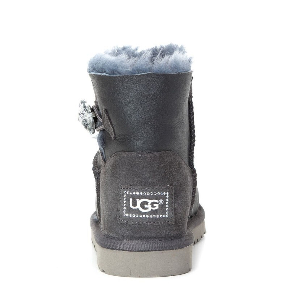 Угги Mini Bailey Button Bling Metallic Grey