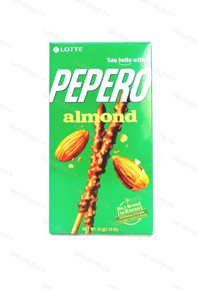 Соломка в шоколадной глазури Pepero Almond, Lotte, 32 гр.