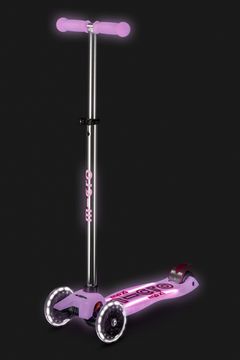 Самокат Maxi Micro Deluxe Glow Plus (светящийся) LED яркий сиреневый