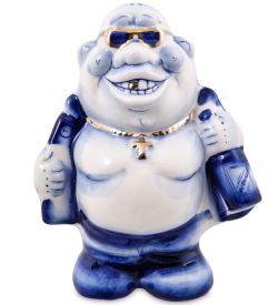 ГЛ- 907 Фигурка «Новый руссий» Золото (Гжельский фарфор)