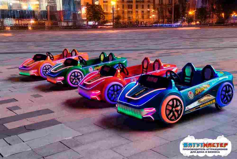 Парковый электромобиль «Спортивный кабриолет» детский, 2 места, на батареях с подсветкой