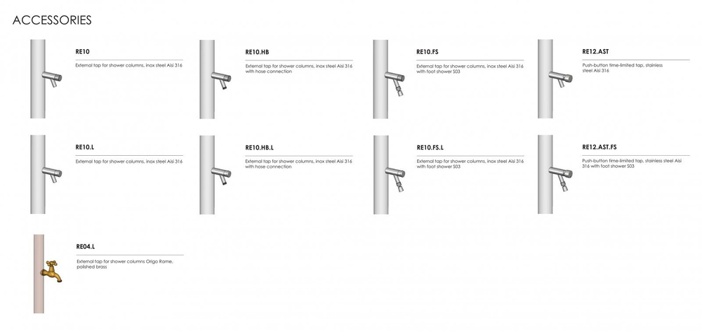 Душ уличный для ног Alta Twiggy, стальной