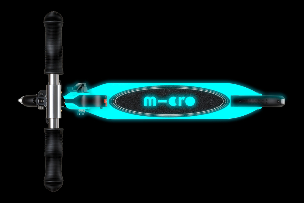 Самокат Micro Sprite Glow (светится в темноте) LED, белый