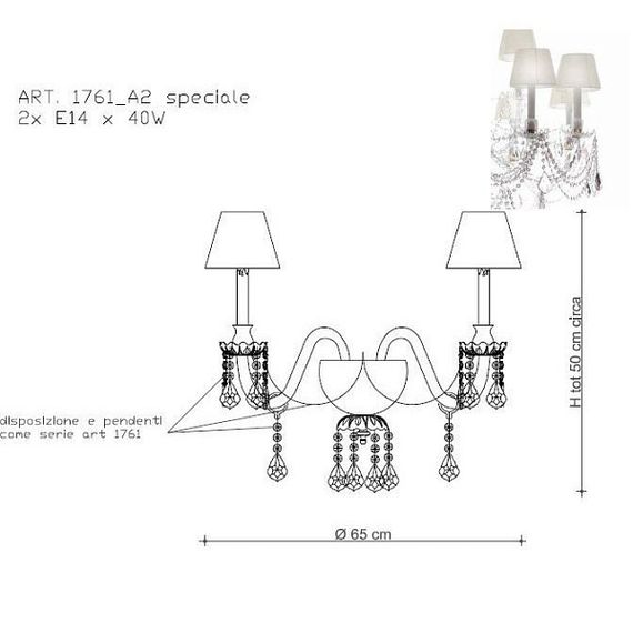 Настенный светильник IL Paralume Marina Luxury 1761/A2 (Италия)