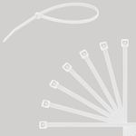 Стяжки (хомуты) нейлоновые сверхпрочные НАБОР 150 шт. (2,5х100/150 мм; 3,6х200 мм), белые, SONNEN, 607927