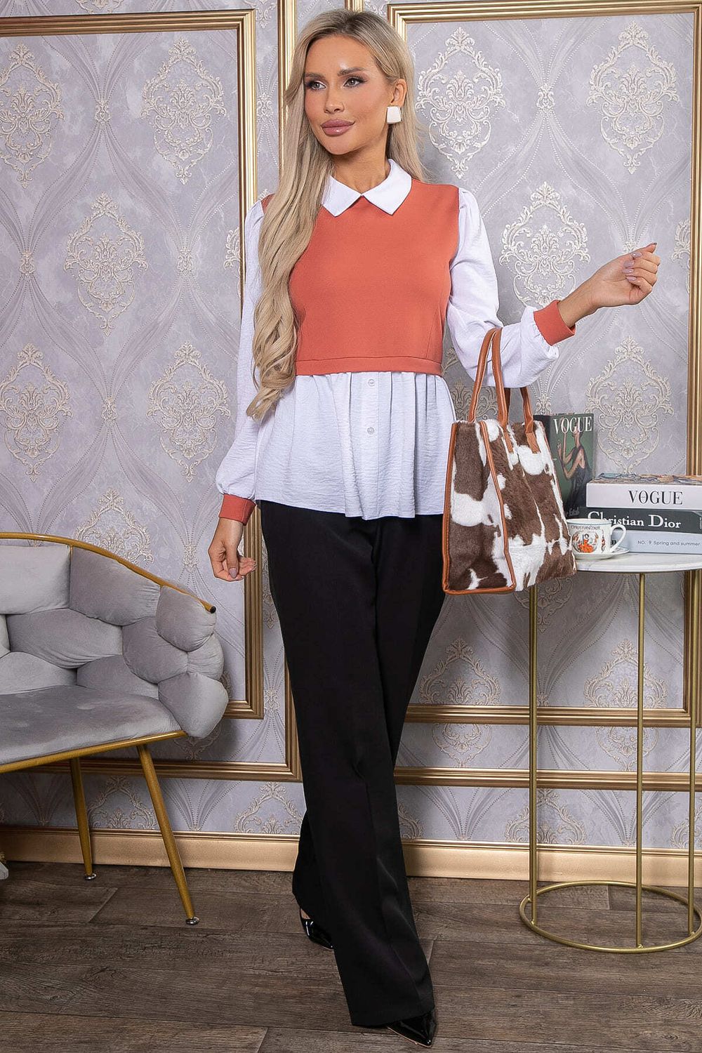 Блуза Жозетта (терракот) Б14738-3М LT Collection