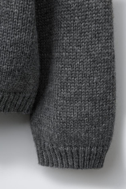 ZARA ТРИКОТАЖНЫЙ СВИТЕР С БАРХАТНЫМ БАНТОМ, СЕРЫЙ МЕЛАНЖ