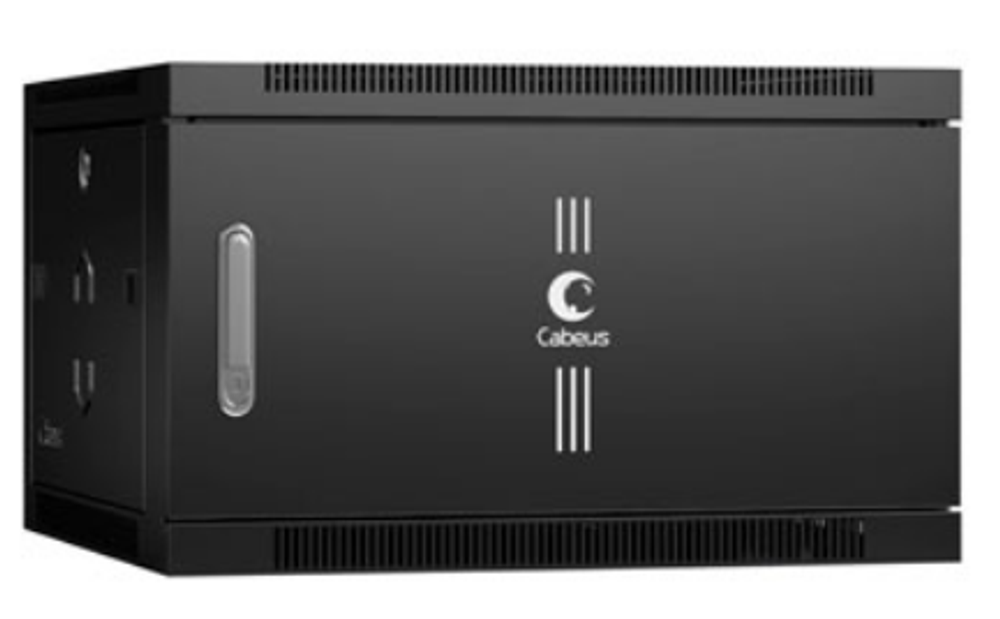 Шкаф настенный 19", 6U Cabeus SH-05F-6U60/60m-BK