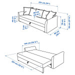 3-местный диван-кровать - IKEA HOLMSUND/ГОЛЬМСУНД ИКЕА, 231х99х79 см, темно-синий