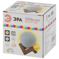 Ночник - светильник светодиодный ЭРА NLED-490-1W-W Луна аккумуляторный белый